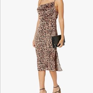 Leopard print midi slip dress